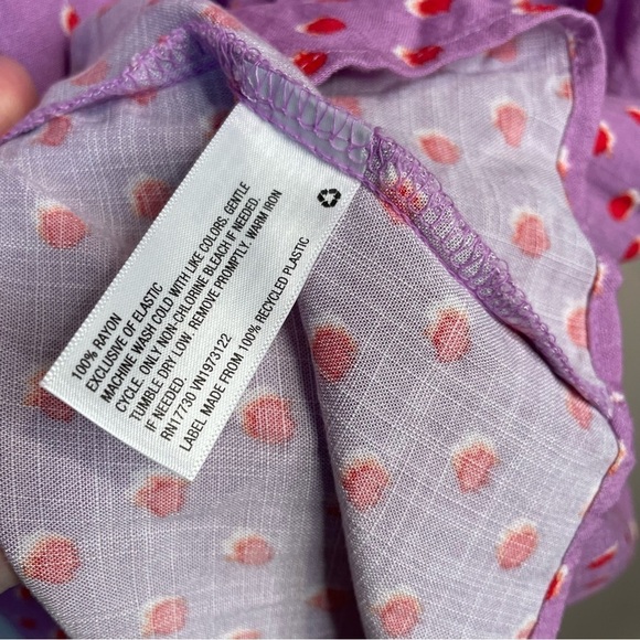 NWT Ava & Viv Women Purple Polka Dot Ruffle Short Sleeve Side Slit Dress Size 3X - Picture 7 of 11